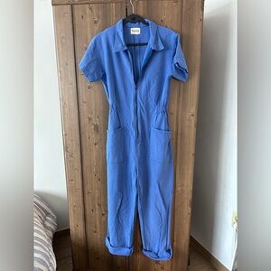 Noble Blue Short Sleeve Jumpsuit